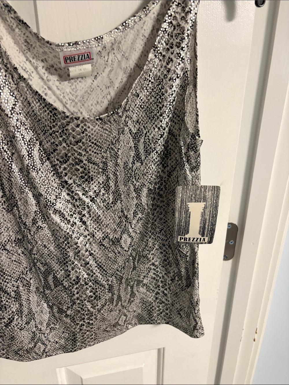 Gray Snake-Print Sleeveless Camisole